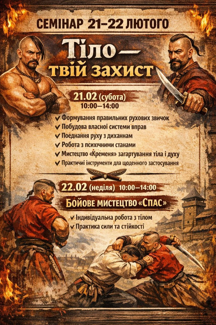 Семінар 21-22 лютого. Тіло - твій захист